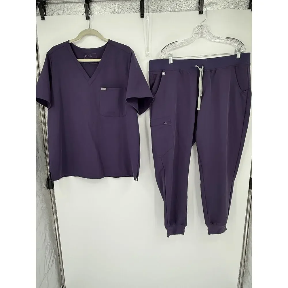 FIGS Technical Collection Purple Cotton Stretch 2-Piece Scrub Set Joggers XXL